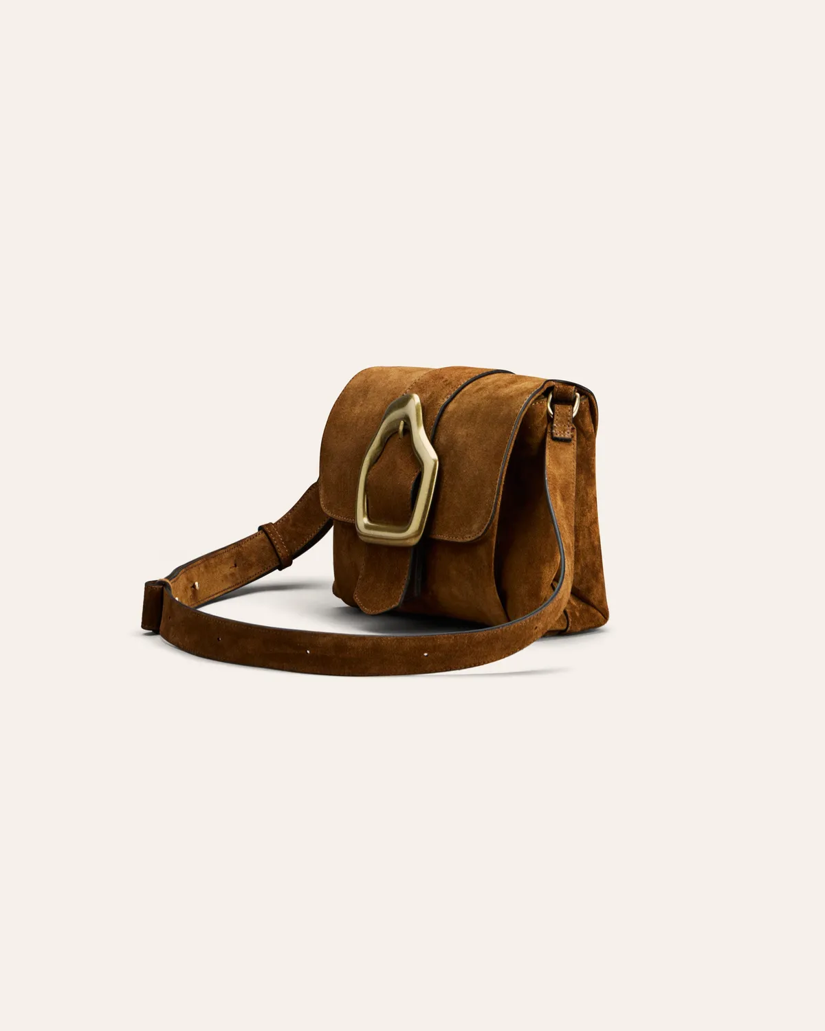 Calajade Nami Mini skulderveske camel semsket skinn