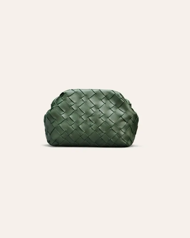 Cala Jade Aimee clutch Evergreen flettet kuskinn