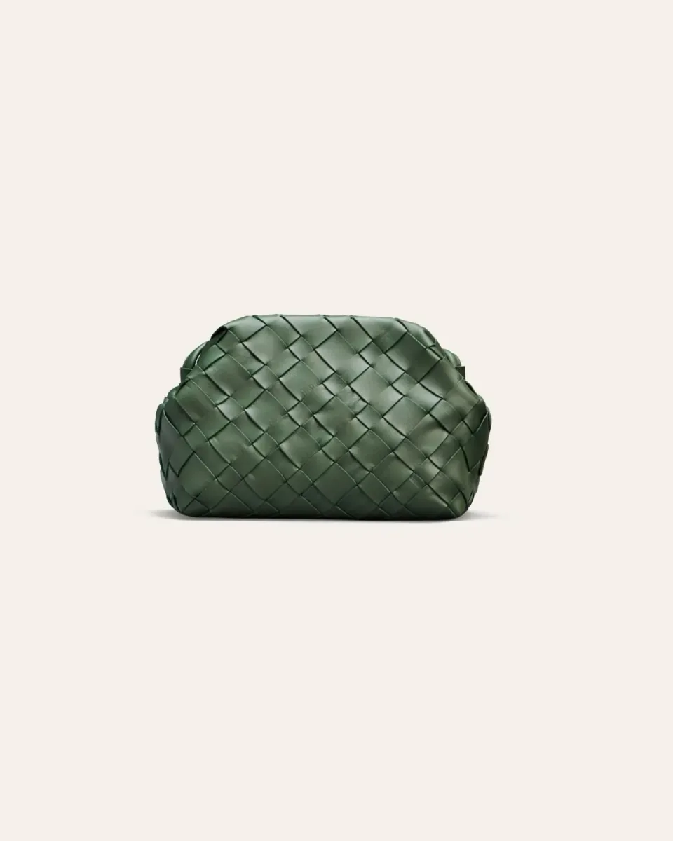 Cala Jade Aimee clutch Evergreen flettet kuskinn