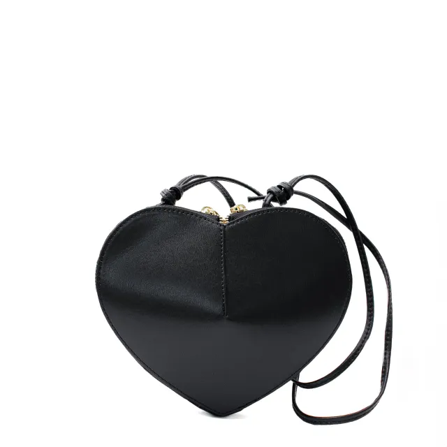 Latalia Heart veske svart saffianoskinn