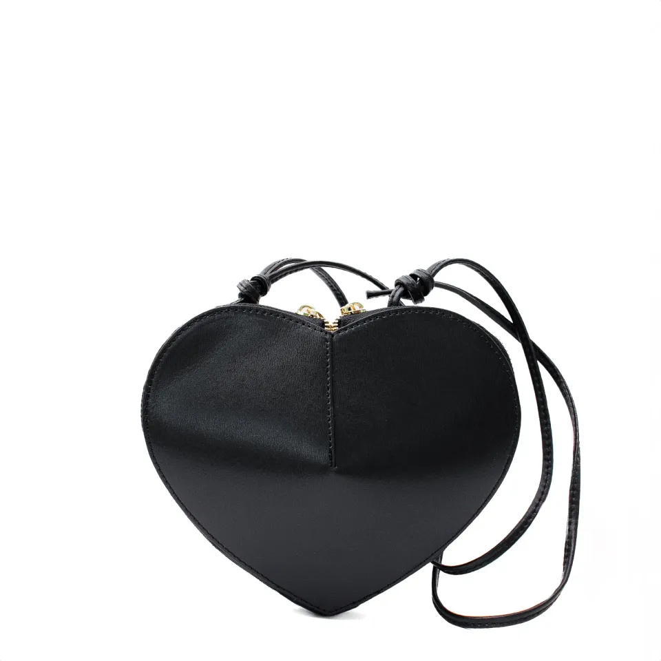 Latalia Heart veske svart saffianoskinn