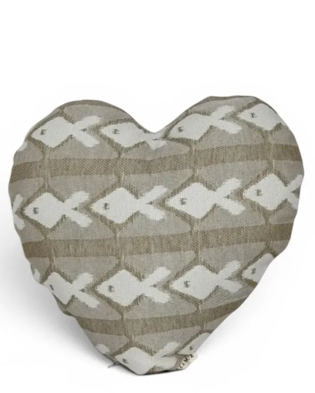 De La Mur Corazón Kai hjertepute 33x33 beige fisk