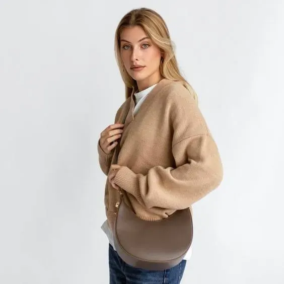 Latalia Luna skinnveske taupe 25 cm hobo